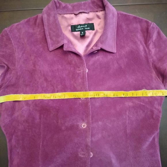 Pink Washable Genuine Suede, Cap Sleeve Top, Arden B, Vintage (mid 90s) Size XS - Picture 5 of 16